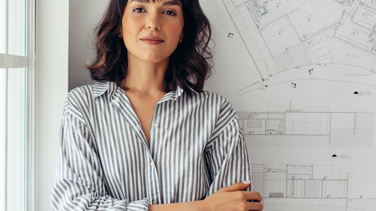 An architect resting in a wall