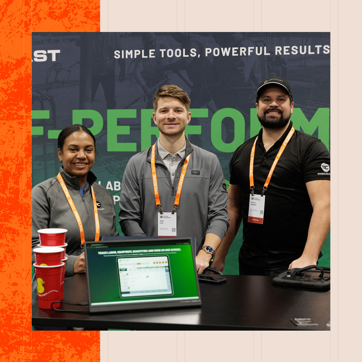 Three people at Groundbreak smiling to the camera