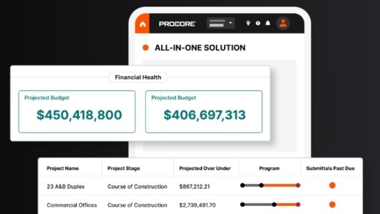 Procore's budget UI