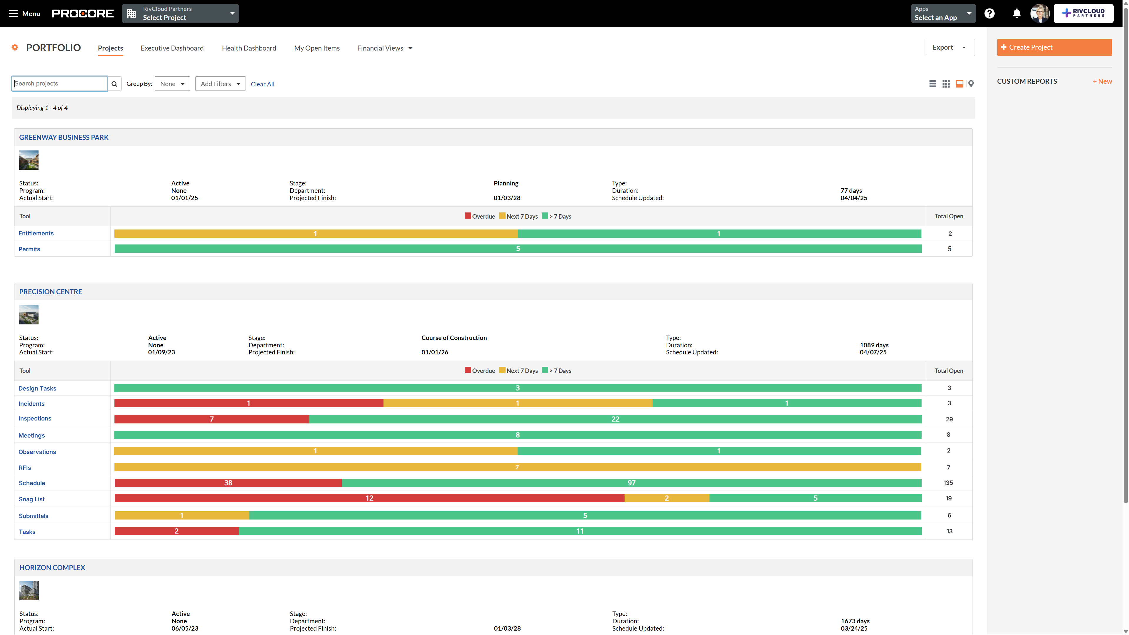 Procore's project management product on a desktop